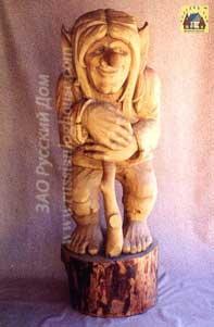 Wooden carved sculture of a troll